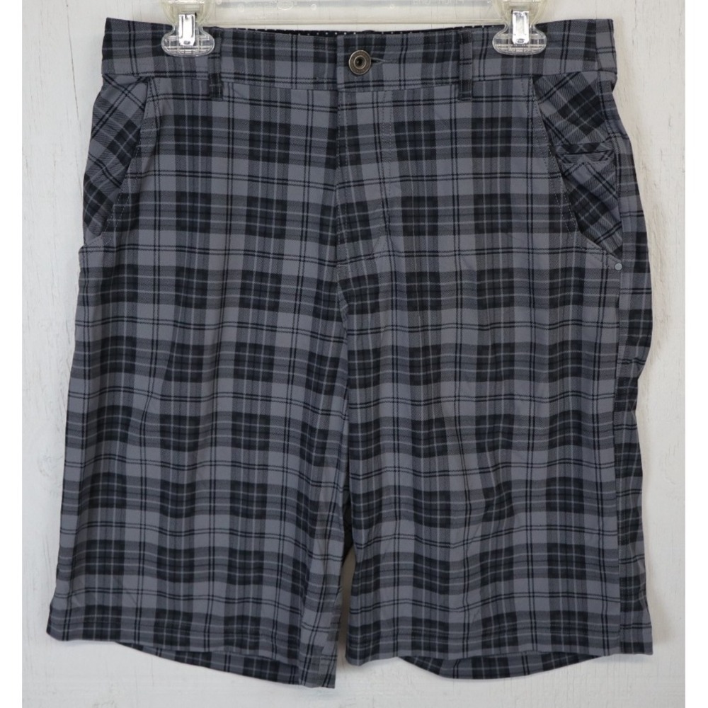 Mens Lululemon Shorts‎ Gray Plaid Dot Size 32 Kahuna Athletica
